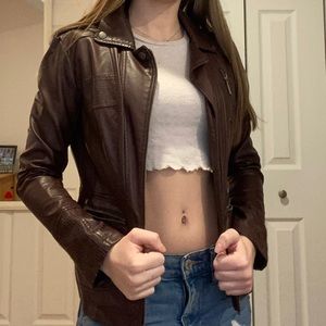 Maroon Leather Jacket
